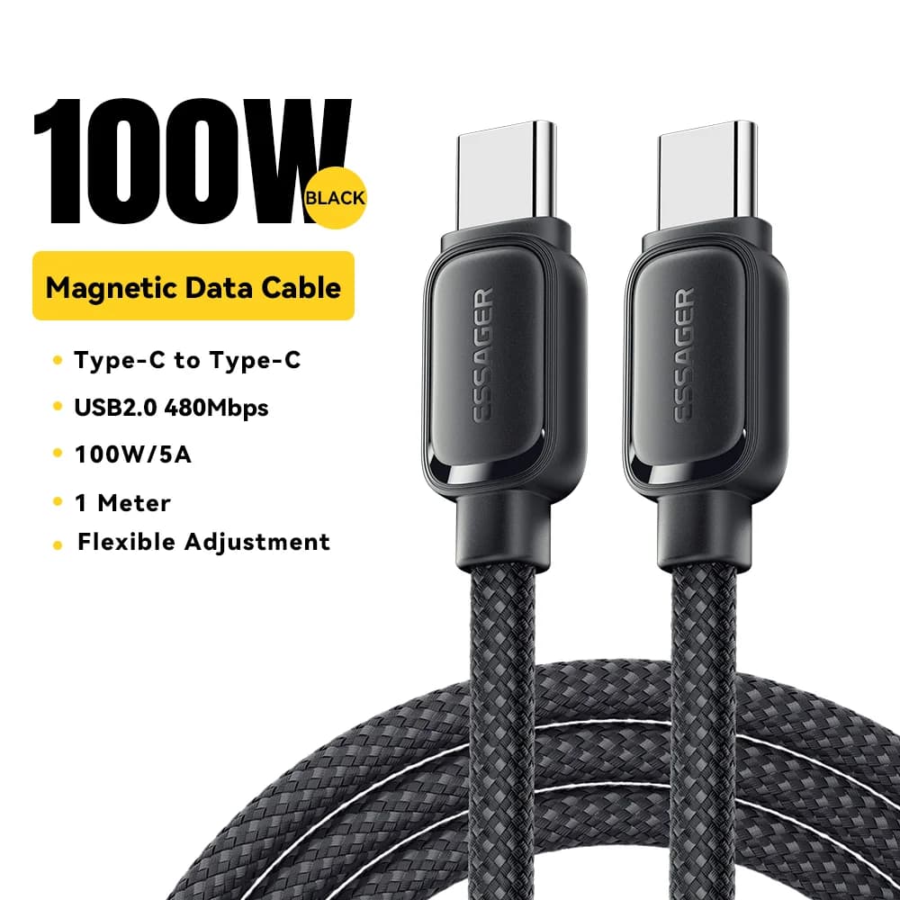 Καλώ USB-C σε USB-C 100W Μαγνητικό με Αναδίπλωση