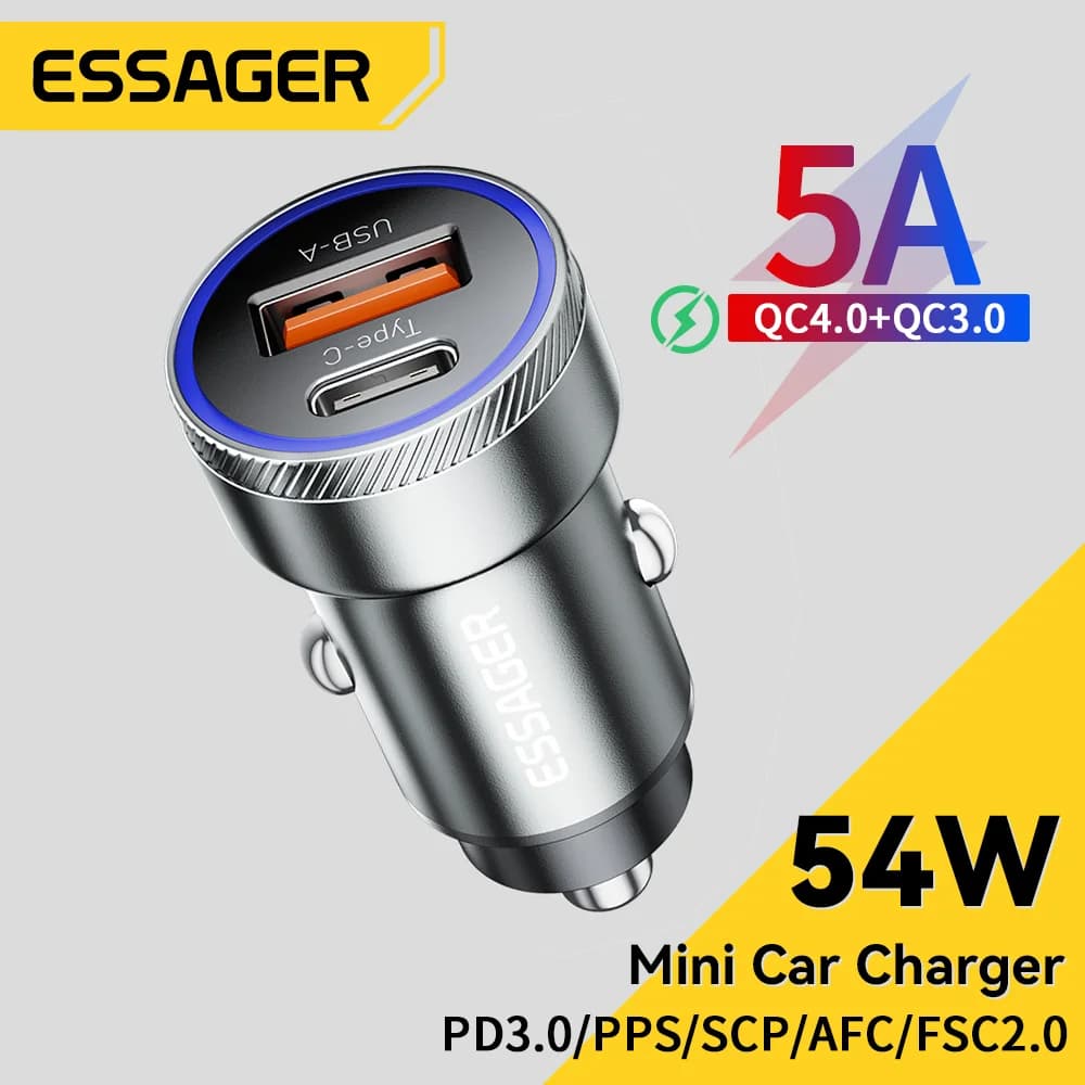 Φορτιστής Αυτοκινήτου USB 54W με PD και QC 3.0