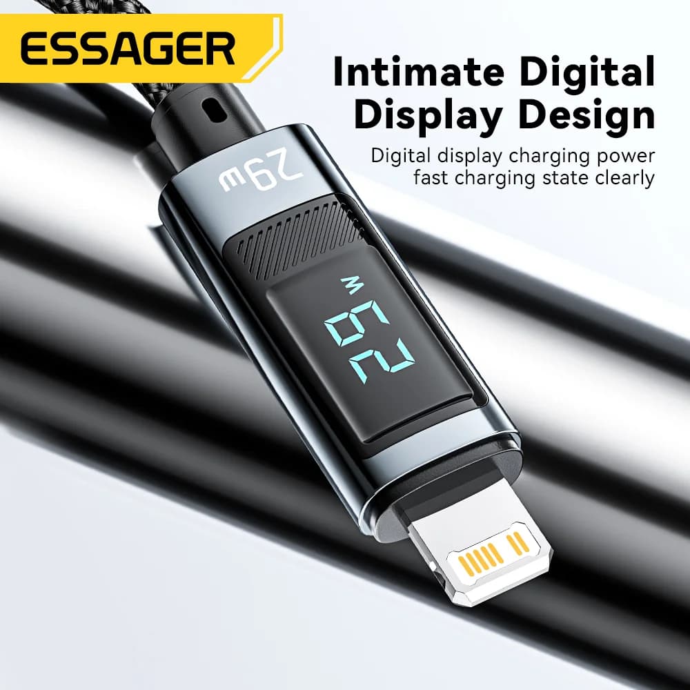Καλώ USB-C σε Lightning PD Γρήγορης Φόρτισης με Οθόνη