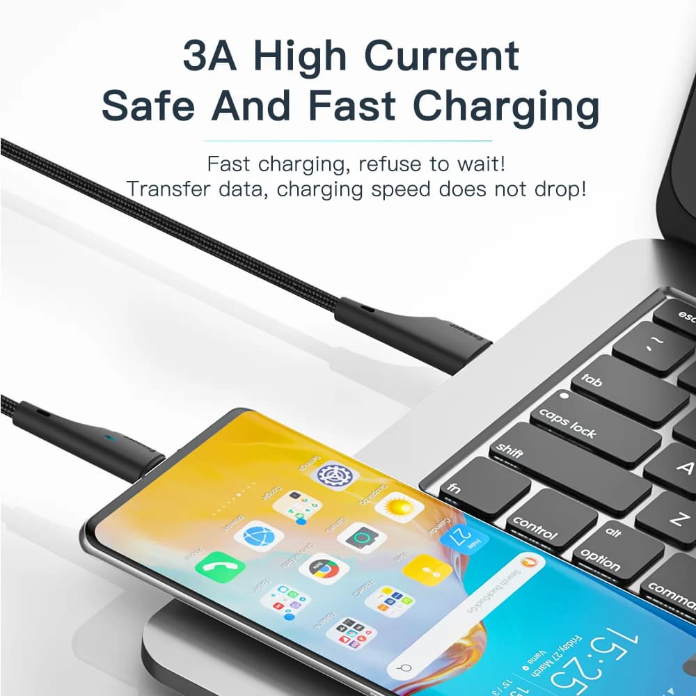 Καλώ Δεδομένων & Γρήγορης Φόρτισης USB-C 3A