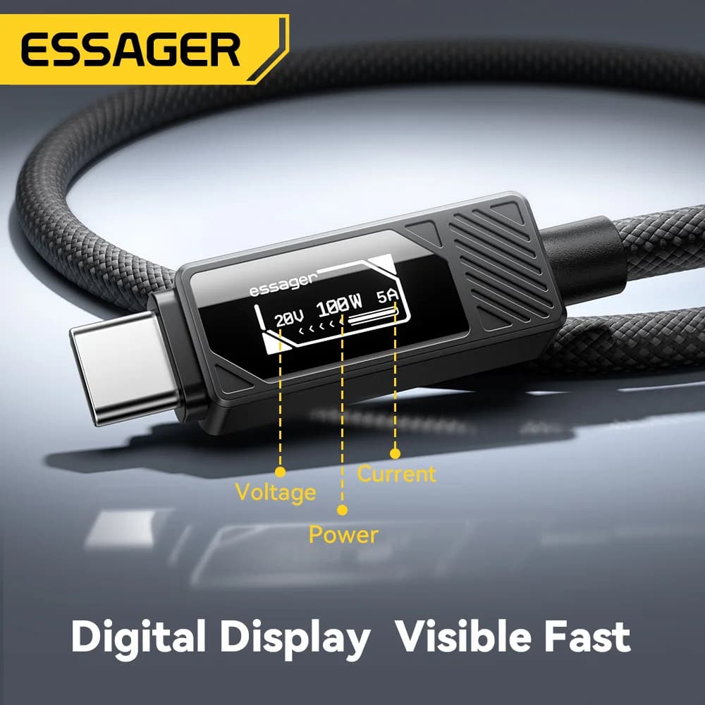 Καλώ USB-C 100W με Ψηφιακή Οθόνη και Τάχυστη Φόρτιση PD