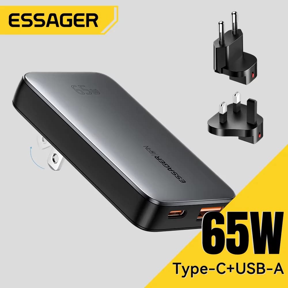 Φορτιστής Ταξιδίου GaN USB-C 65W Υπερλεπτός