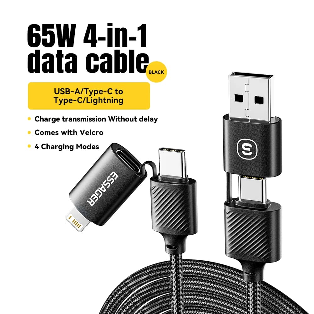 Καλώδιο USB-C 4-σε-1, Γρήγορη Φόρτιση PD 65W
