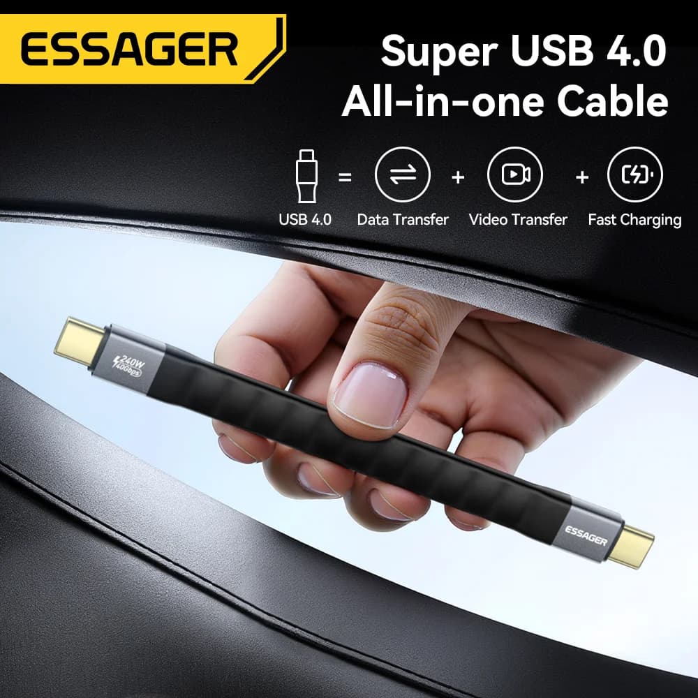 Καλώδιο USB 4.0 Type-C με Δεδομένα 40Gbps και Βίντεο 8K