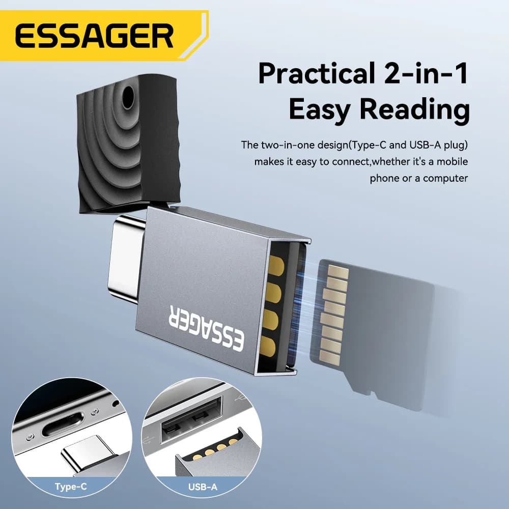 Αναγνώστης Καρτών 2-σε-1 USB-C και USB 2.0