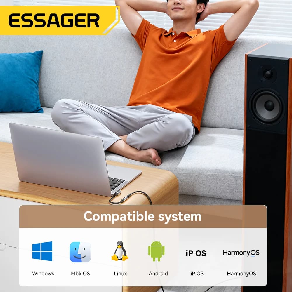 Αδαπτόρας Ήχου USB-C σε 3.5mm, Σχήματος L