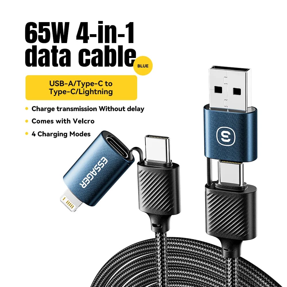 Καλώδιο USB-C 4-σε-1, Γρήγορη Φόρτιση PD 65W