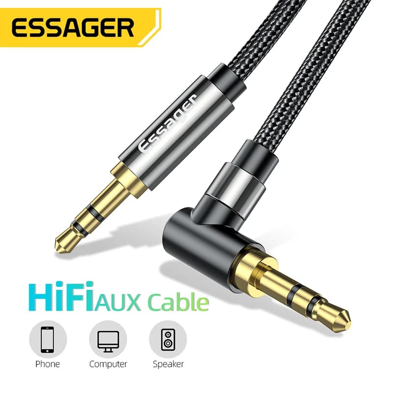 Καλώ Ήχου Hi-Fi Aux με Υποδοχή 3.5mm για Ηχεία