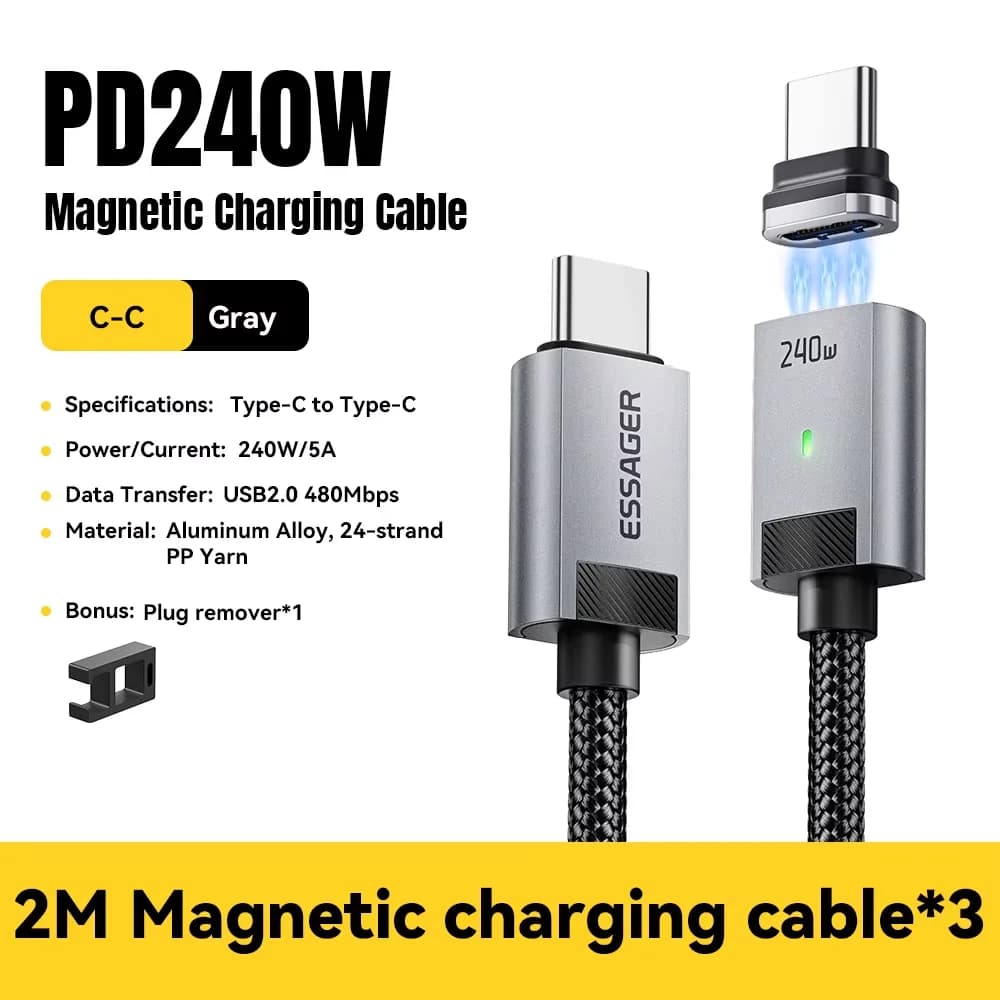 Καλώ Φόρτισης Μαγνητικό USB-C σε USB-C 240W