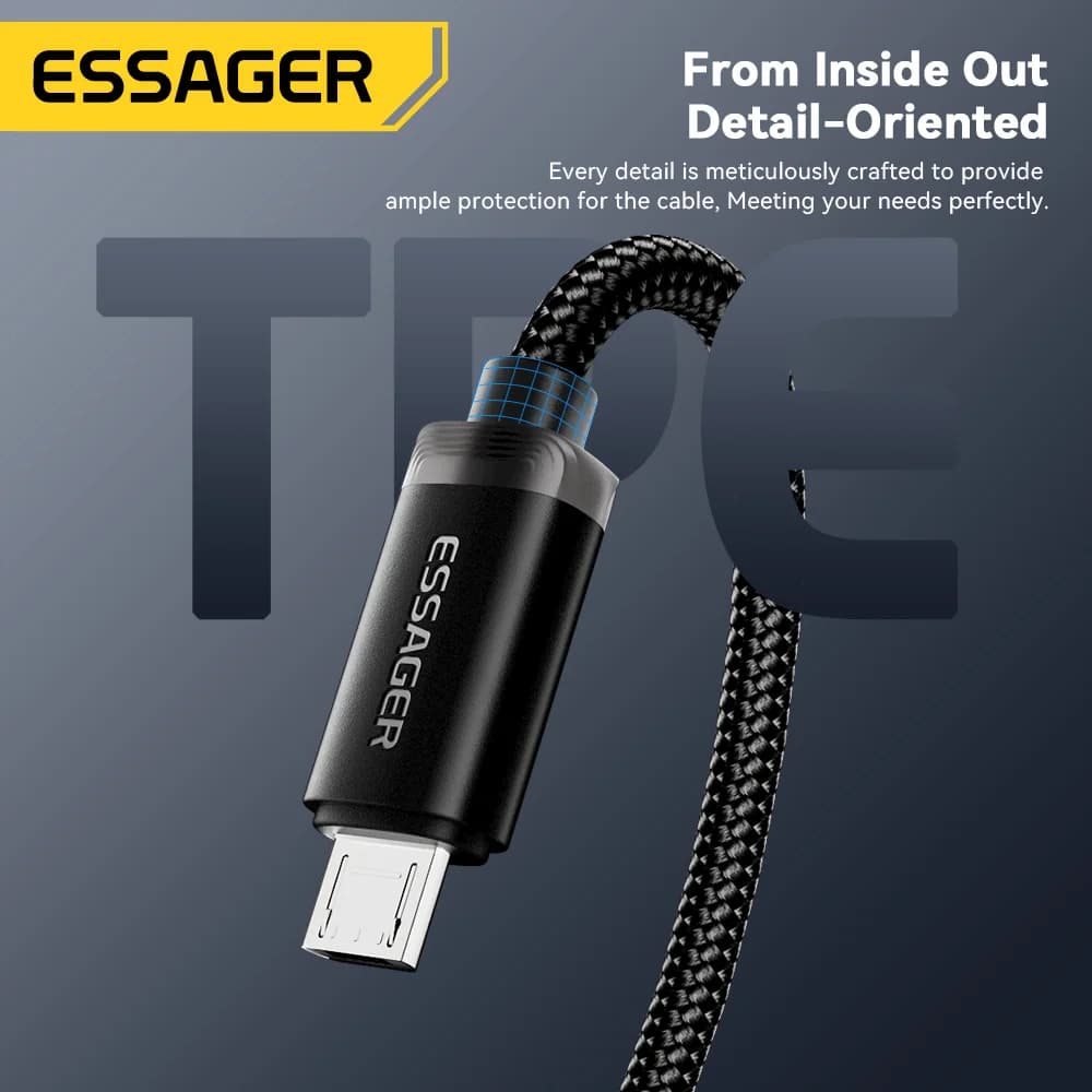 Καλώδιο Γρήγορης Φόρτισης 2-σε-1 USB Type-C και Micro USB