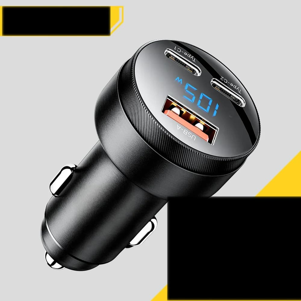 Φορτιστής Αυτοκινήτου USB 105W QC4.0 PD Γρήγορη Φόρτιση
