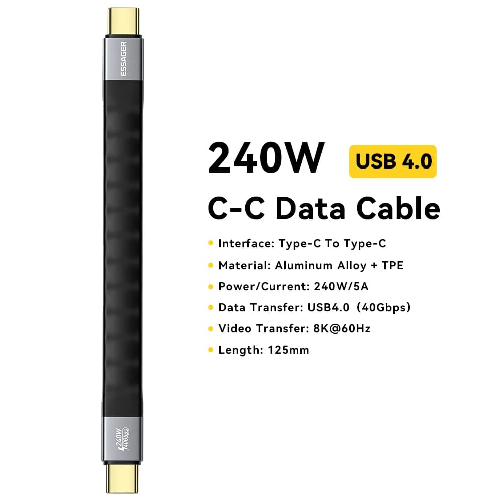 Καλώδιο USB 4.0 Type-C με Δεδομένα 40Gbps και Βίντεο 8K