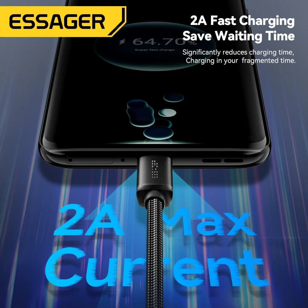 Καλώδιο Γρήγορης Φόρτισης 2-σε-1 USB Type-C και Micro USB