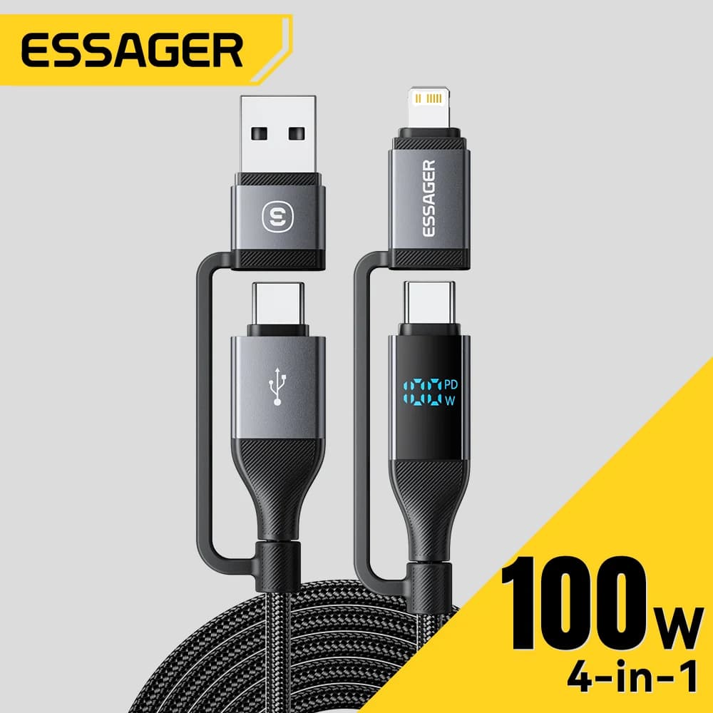 Καλώ USB-C Ψηφιακής Οθόνης 4-σε-1, 100W PD
