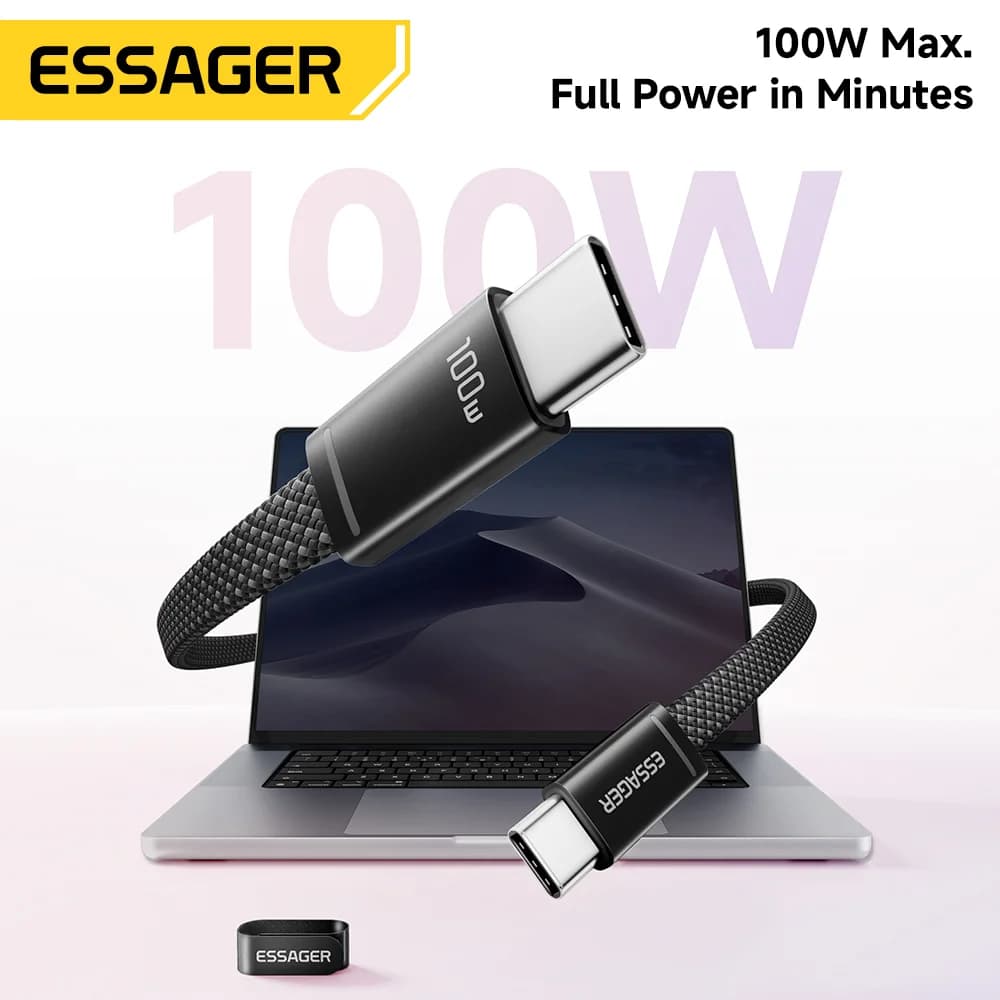 Λεπτό Καλώ Γρήγορης Φόρτισης PD USB-C προς USB-C 100W