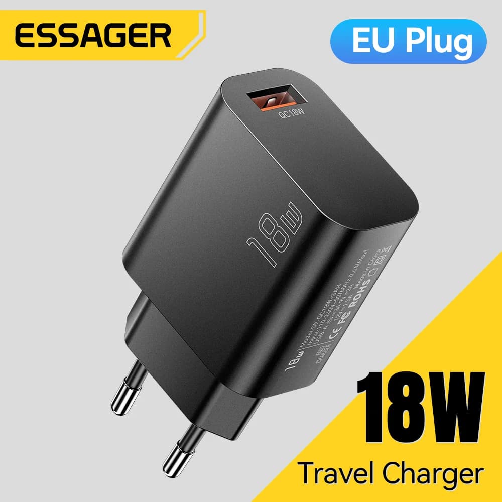 Φορτιστής Τοίχου USB-A QC 3.0 Γρήγορης Φόρτισης 18W