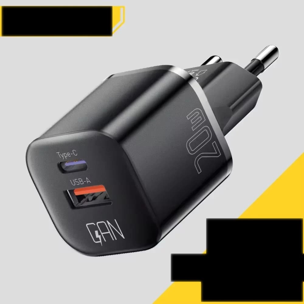 Φορτιστής Τοίχου GaN USB-C PD 20W