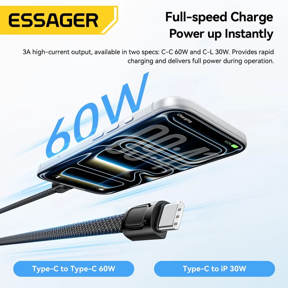 Καλώ Γρήγορης Φόρτισης Λουράκι USB-C σε Lightning 60W