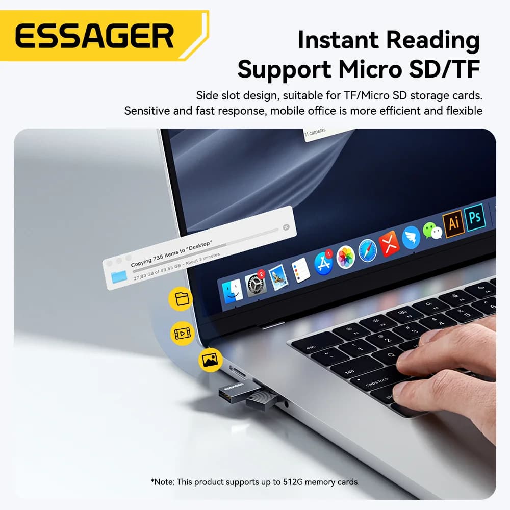 Αναγνώστης Καρτών 2-σε-1 USB-C και USB 2.0