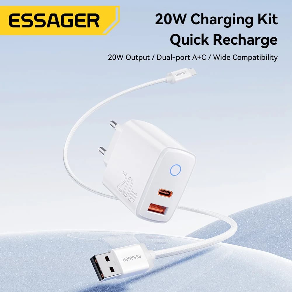 Σετ Γρήγορου Φορτιστή 20W USB-C PD