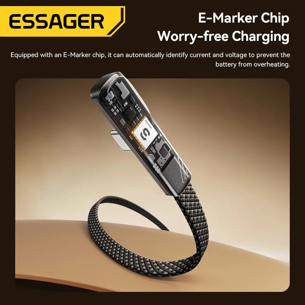 Καλώ USB-C Στραβό 240W για Γρήγορη Φόρτιση