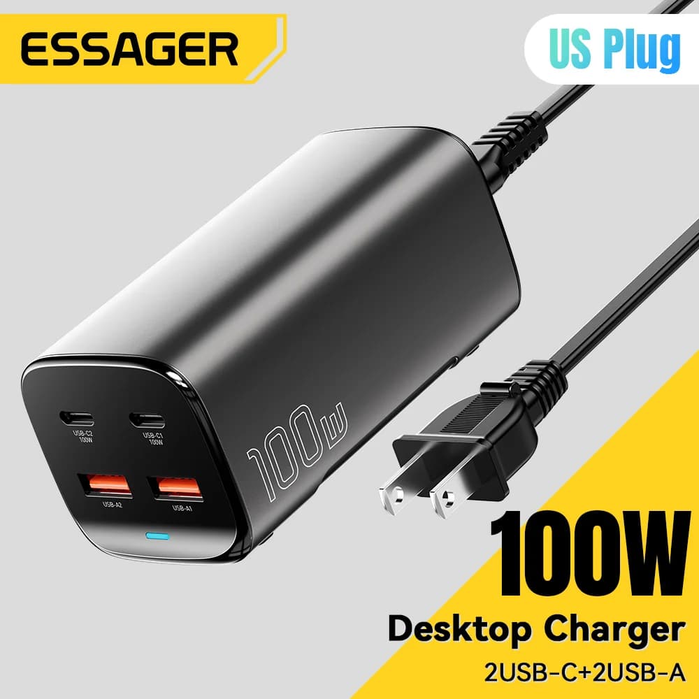 Φορτιστής Επιτραπέζιος Laptop GaN 100W 4-in-1