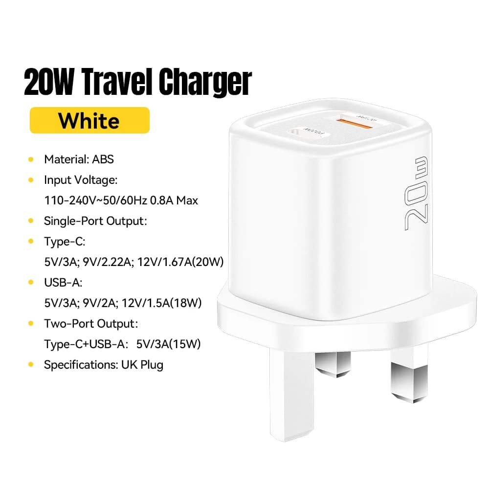 Φορτιστής USB-C PD 20W Γρήγορης Φόρτισης