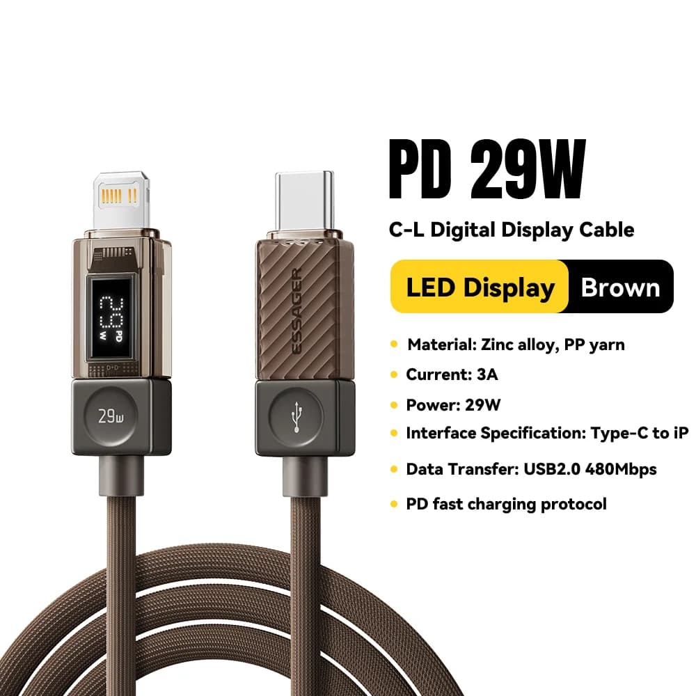Καλώδιο USB-C σε Lightning με Ψηφιακή Οθόνη